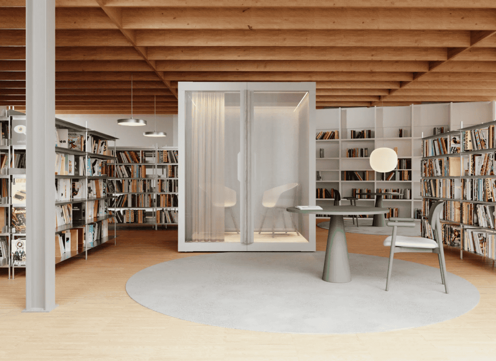 ARKA Silent DUO pod in library office environment