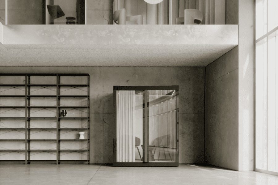 Soundproof office pod for two people in open plan workspace — ARKA Silent DUO