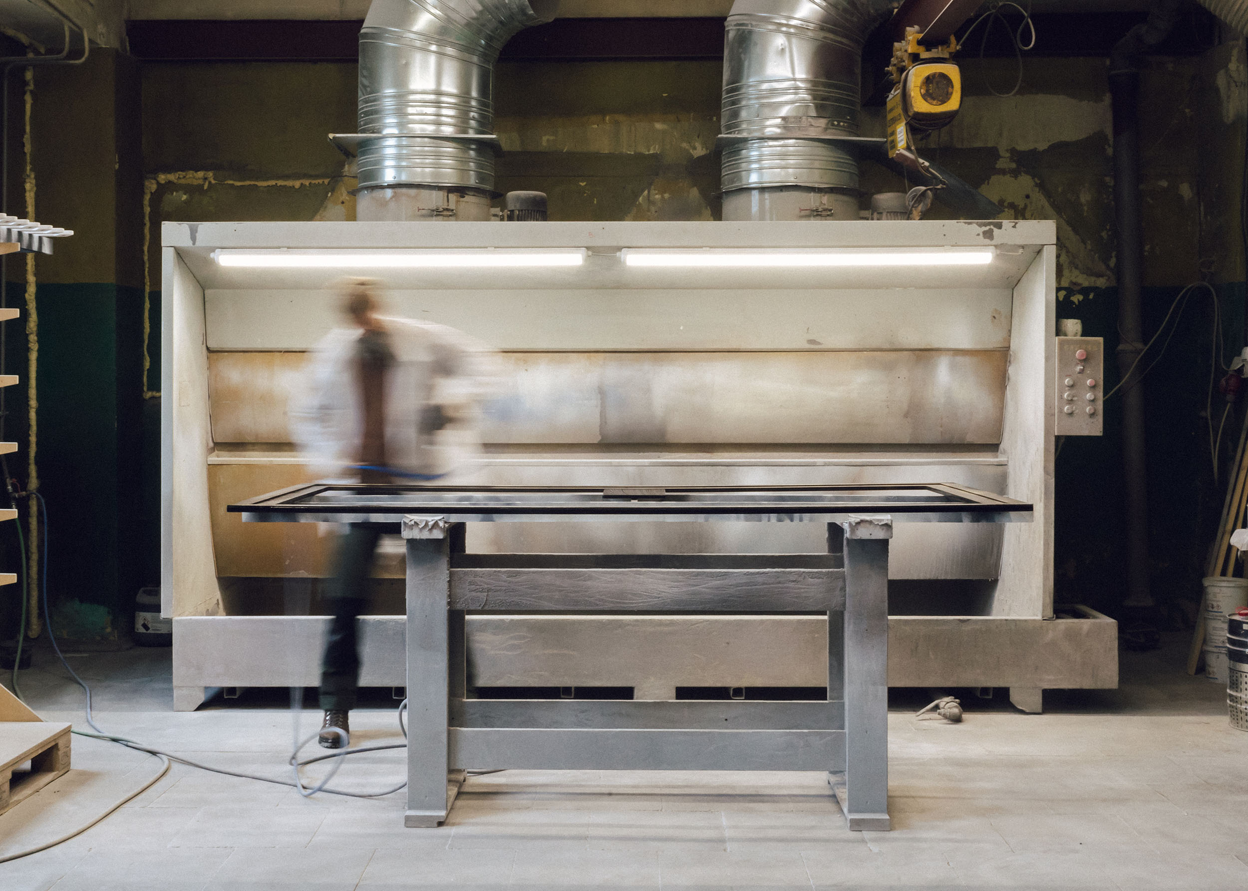 European manufacturer producing tempered glass panels for sustainable acoustic office pod — ARKA Silent Latvia factory