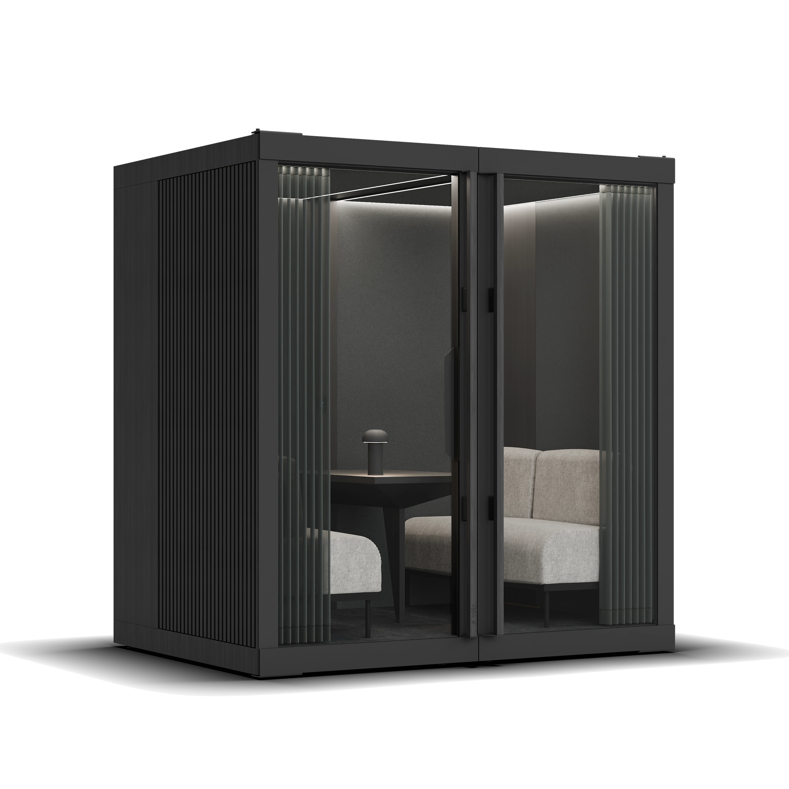 ARKA_SILENT_DUO_PLUS_Charcoal ARKA Silent QUAD akustiskā kabīne četrām personām, Charcoal apdare